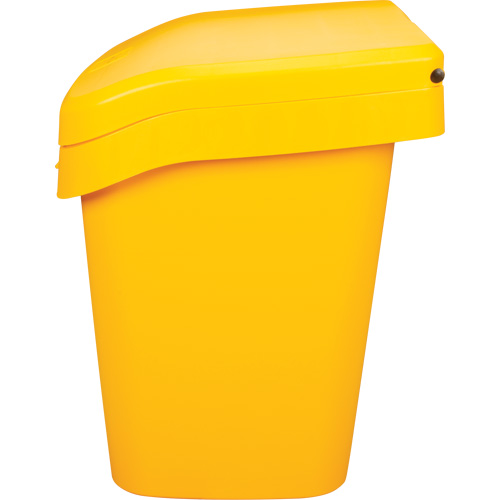 Bacs d'entreposage pour sel & sable, Avec Moraillon, 21" x 27" x 26", 4,24 pi³, Jaune Quali-T-Solutions