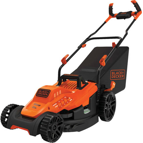 Lawn Mower with Comfort Grip Handle, Push Walk-Behind, Electric, 15" Cutting Width Quali-T-Solutions