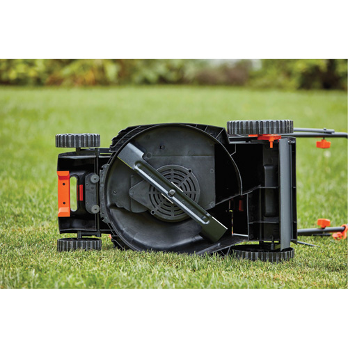 Lawn Mower with Comfort Grip Handle, Push Walk-Behind, Electric, 15" Cutting Width Quali-T-Solutions