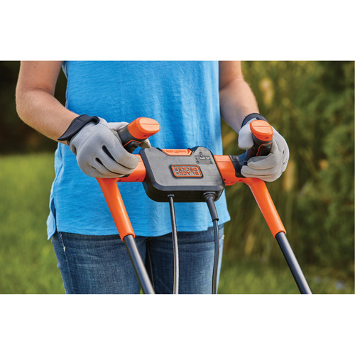 Lawn Mower with Comfort Grip Handle, Push Walk-Behind, Electric, 15" Cutting Width Quali-T-Solutions