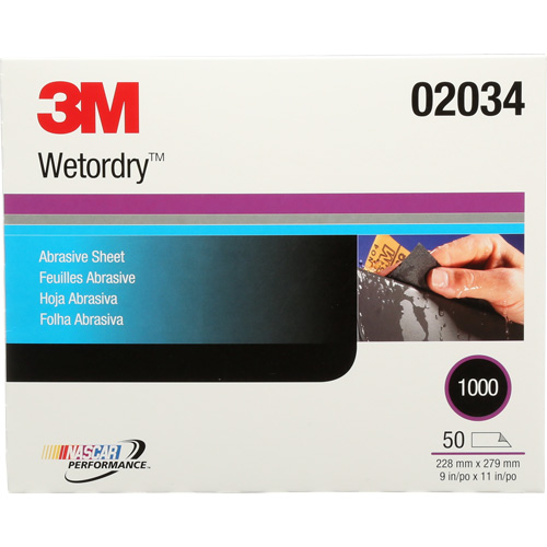 Feuille abrasive Imperiale, 9" x 11", Grain 1000, Carbure de silicium Quali-T-Solutions