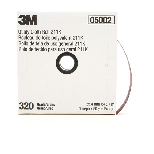 Utility Sanding Roll 211K, Aluminum Oxide, 1" W x 150' L, 320 Grit Quali-T-Solutions