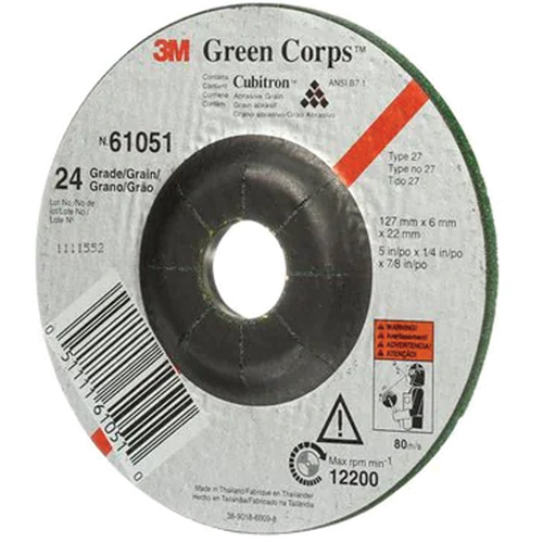 Meule flexible Green Corps, 5" x 1/4", Arbre 7/8", C&eacute;ramique, Type 1 Quali-T-Solutions