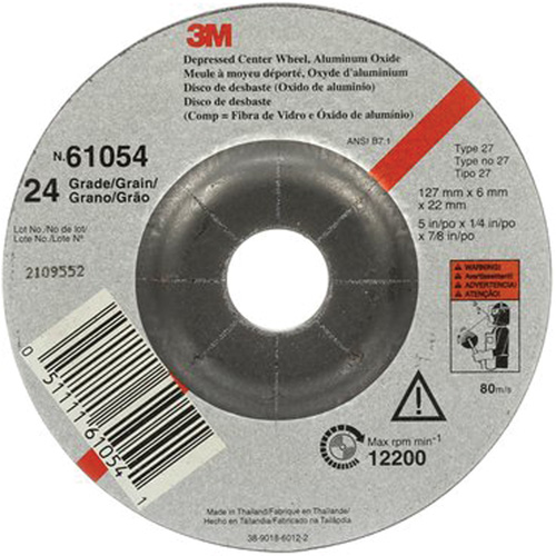 Depressed Centre Grinding Wheel, 5" x 27, Aluminum Oxide Quali-T-Solutions