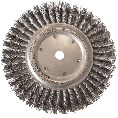 Wire Wheel Brushes, 8" Dia., 0.014" Fill, 5/8"-11 Arbor, Steel Quali-T-Solutions