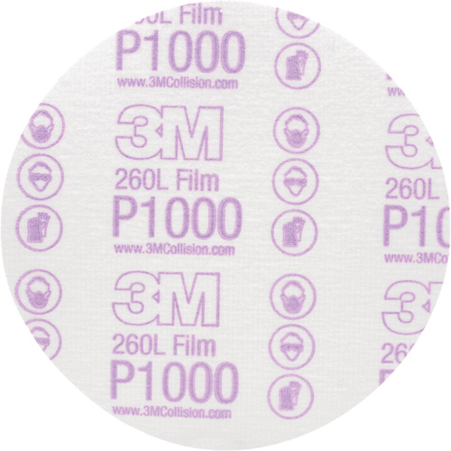 Hookit Finishing Film Disc, 6" Dia., P1000 Grit, Aluminum Oxide, Film Quali-T-Solutions