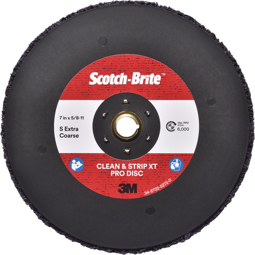 Disque  Clean and Strip  XT Pro Scotch-Brite, 7" dia., Grain Extra grossier, Carbure de silicium Quali-T-Solutions