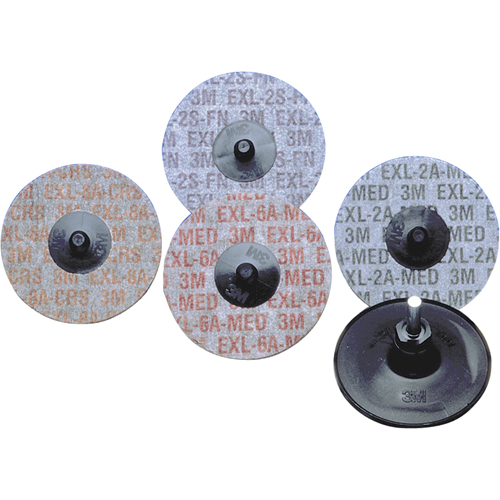 Produits Buff & Blend - Meules homog&egrave;nes EXL Roloc Scotch-Brite, 2" x Grain de 6A, Oxyde d'aluminium Quali-T-Solutions