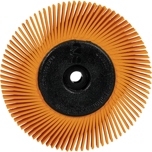 Brosse radiale en soies de pr&eacute;cision type A PN-RB avec adaptateur Scotch-Brite , C&eacute;ramique, Grain 80+, 6" dia. Quali-T-Solutions
