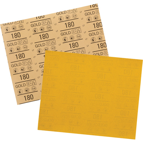 Gold Abrasive Sheet 12545, 9" x 11", 180 Grit, Aluminum Oxide Quali-T-Solutions