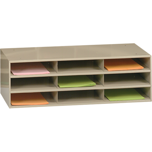 Data Organizers, Stationary, 9 Slots, Steel, 33-3/4" W x 11-5/8" D x 10-3/4" H Quali-T-Solutions