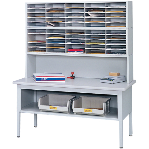 Mobilier E-Z Sort pour la salle du courrier- Tables de tri avec tablette-Dessus de table, 60" la x 28" p x 36" h, Stratifi&eacute; Quali-T-Solutions