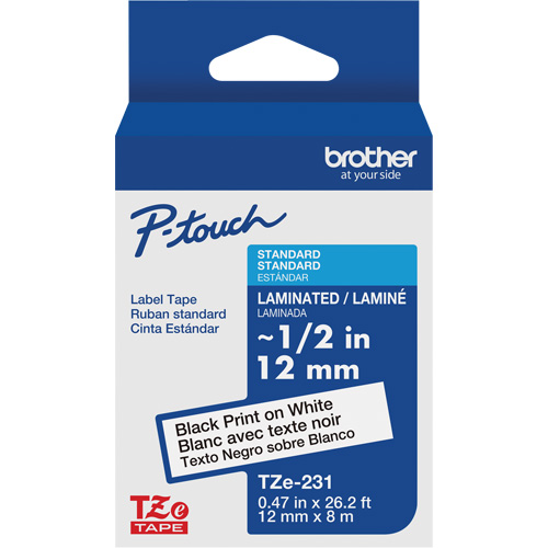 Tze Tape Cartridges, 12 mm x 26-1/4', Black on White Quali-T-Solutions