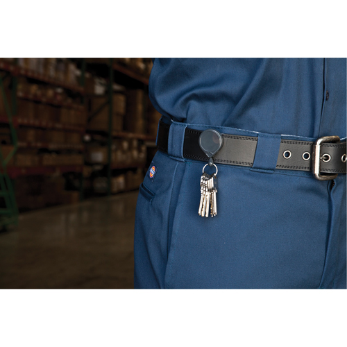 Anneaux &agrave; cl&eacute;s r&eacute;tractables Mini-Bak, Plastique, C&acirc;ble 36", Fixation Agrafe de ceinture Quali-T-Solutions