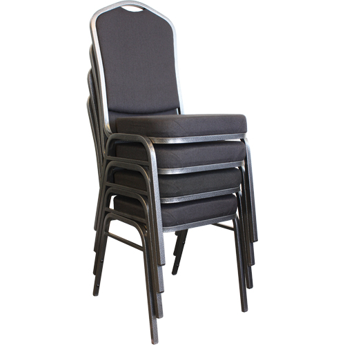 Stacking Chairs, Fabric, 37" High, 275 lbs. Capacity, Black Quali-T-Solutions