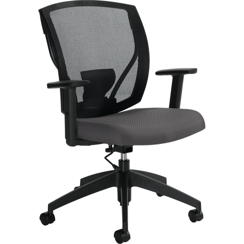 Task Chairs, Vinyl, Charcoal, 300 lbs. Capacity Quali-T-Solutions