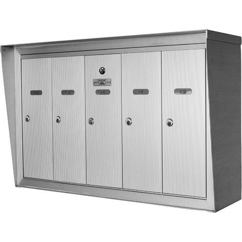 Single Deck Mailboxes, Wall -Mounted, 16" x 5-1/2", 4 Doors, Aluminum Quali-T-Solutions