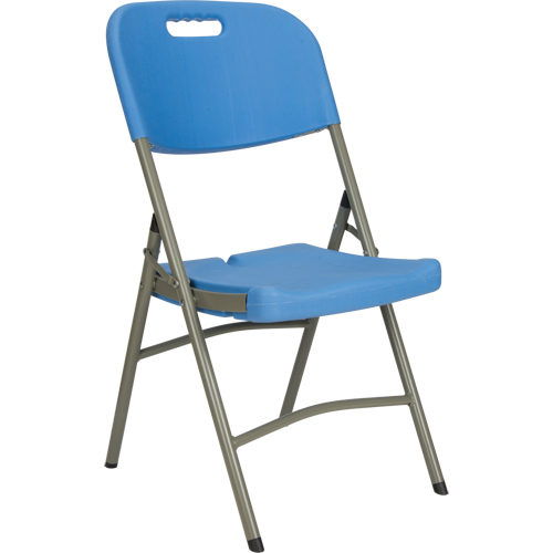 Chaise pliante, Poly&eacute;thyl&egrave;ne, Bleu, Capacit&eacute; 350 lb Quali-T-Solutions