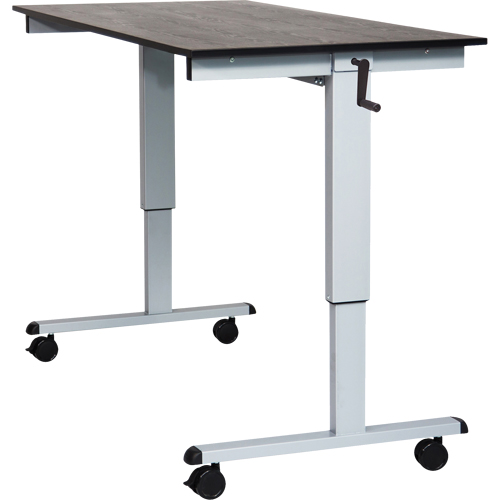 Adjustable Stand-Up Desk, Stand-Alone Desk, 48-1/2" H x 59" W x 29-1/2" D, Black Quali-T-Solutions