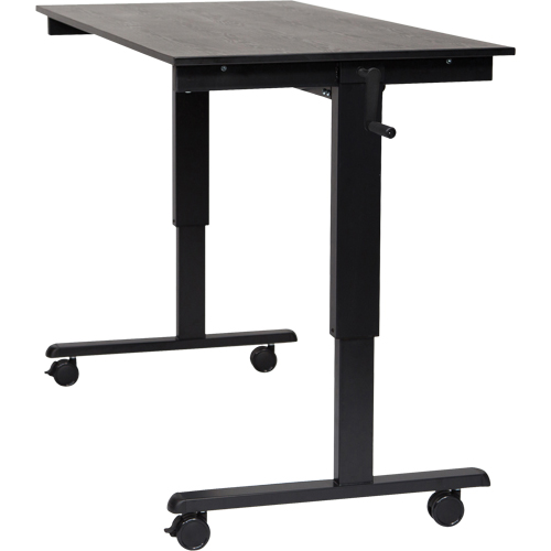 Adjustable Stand-Up Desk, Stand-Alone Desk, 48-1/2" H x 59" W x 29-1/2" D, Black Quali-T-Solutions