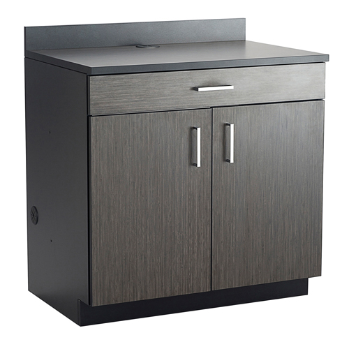 Modular Base Cabinet, Melamine, 39" H x 36" W x 25" D, Asian Night/Black Quali-T-Solutions