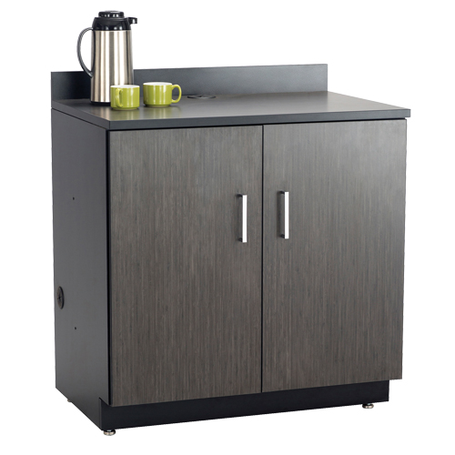 Armoire modulaire de base, M&eacute;lamine, 2 Tablettes, 39" h x 36" la x 25" P, Nuit d'Asie/noir Quali-T-Solutions
