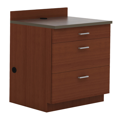 Armoire modulaire de base, 3 tiroirs, 36" la x 25" p x 39" h, Acajou Quali-T-Solutions
