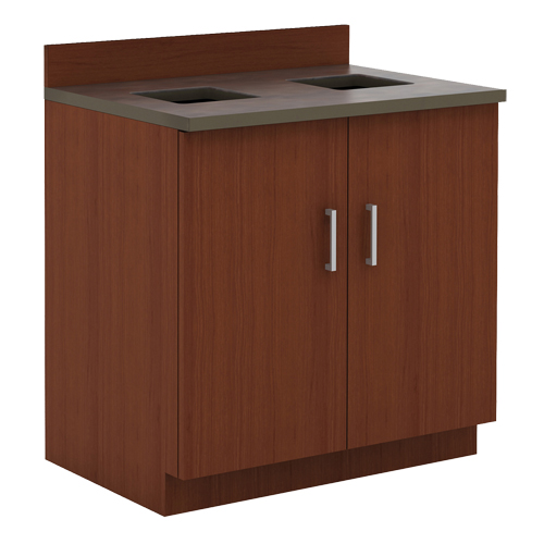 Modular Base Cabinet, Melamine, 39" H x 36" W x 25" D, Mahogany Quali-T-Solutions