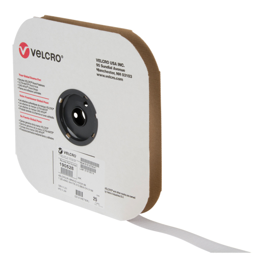 Ruban d'attaches, Crochet, 25 vg x 1", Cousu, Blanc Quali-T-Solutions
