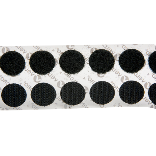 Attaches en jeton, Boucle et crochet, 3/4" dia., Adh&eacute;sif, Noir Quali-T-Solutions