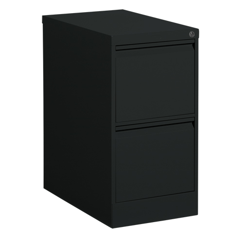 Classeur vertical, Acier, 2 tiroirs, 15-1/7" la x 25" p x 29" h, Noir Quali-T-Solutions