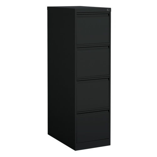 Classeur vertical, Acier, 4 tiroirs, 15-1/7" la x 25" p x 52" h, Noir Quali-T-Solutions