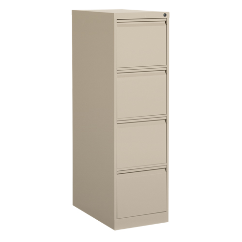 Classeur vertical, Acier, 4 tiroirs, 15-1/7" la x 25" p x 52" h, Beige Quali-T-Solutions