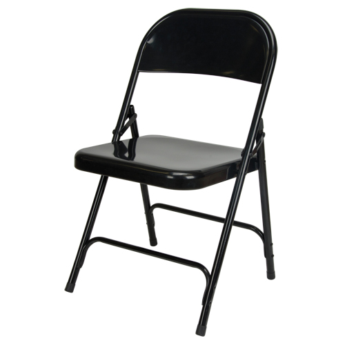 Chaise pliante, Acier, Noir, Capacit&eacute; 300 lb Quali-T-Solutions