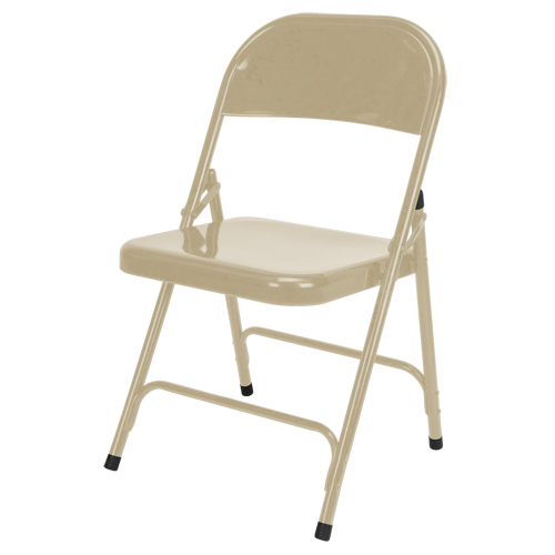 Chaise pliante, Acier, Beige, Capacit&eacute; 300 lb Quali-T-Solutions