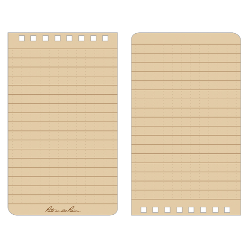 Pocket Top-Spiral Notebook, Soft Cover, Tan, 100 Pages, 3" W x 5" L Quali-T-Solutions