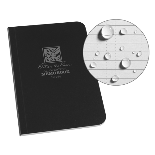 Memo Book, Soft Cover, Black, 112 Pages, 3-1/2" W x 5" L Quali-T-Solutions