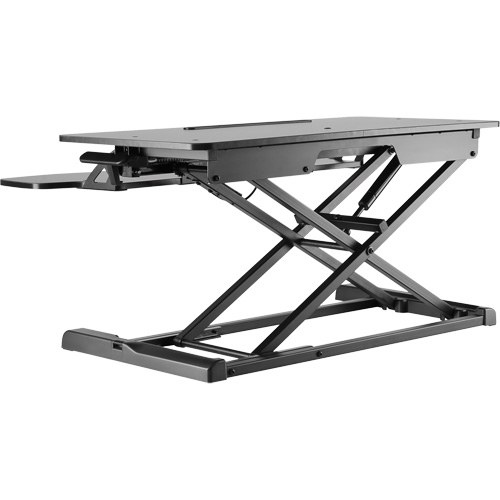 Goya Sit-Stand Workstation, Desktop Unit, 22" H x 31-1/2" W x 24" D, Black Quali-T-Solutions