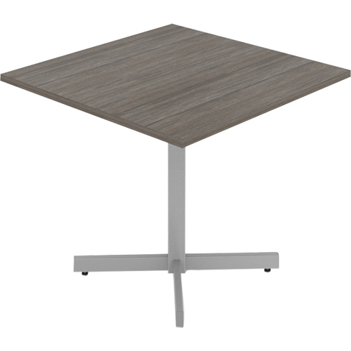 Tables de caf&eacute;t&eacute;ria, 36" lo x 36" la x 29-1/2" h, Dessus de 1", Stratifi&eacute;, Gris/Blanc Quali-T-Solutions