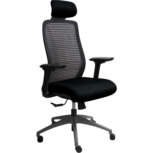 Chaise de bureau ajustable s&eacute;rie Era avec appui-t&ecirc;te, Tissu/Mailles, Noir, Capacit&eacute; 275 lb Quali-T-Solutions