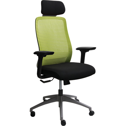Chaise de bureau ajustable s&eacute;rie Era avec appui-t&ecirc;te, Tissu/Mailles, Vert, Capacit&eacute; 275 lb Quali-T-Solutions