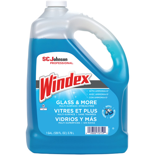 Nettoyant pour vitres Windex avec Ammoniac-D, 3,8 L, Cruche Quali-T-Solutions