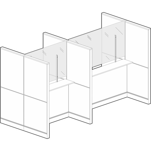 Vitre hygi&eacute;nique &agrave; fixation par pince, 48" la x 36" h Quali-T-Solutions