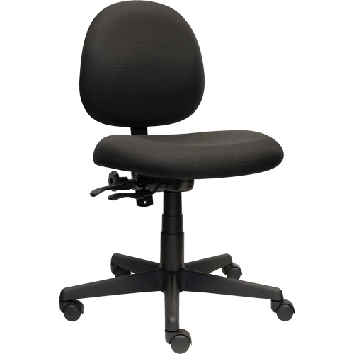 Chaise de travail &agrave; dossier bas Aspen, Tissu, Noir, Capacit&eacute; 275 lb Quali-T-Solutions