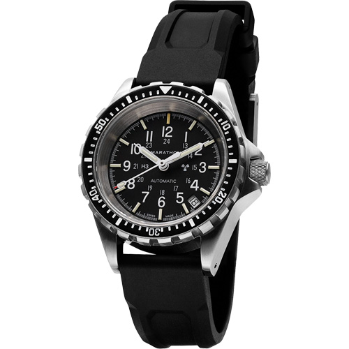 Montre Steel Navigator avec date sur ensemble bracelet en caoutchouc noir de trois morceaux, Num&eacute;rique, &agrave; piles, 36 mm, Noir Quali-T-Solutions