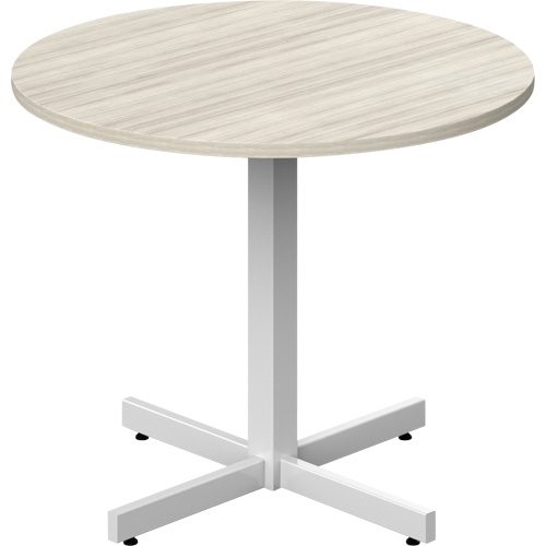 Table ronde &agrave; hauteur r&eacute;glable Newland, 36" lo x 36" la x 29" h, Dessus de 1", Stratifi&eacute;, Havane Quali-T-Solutions