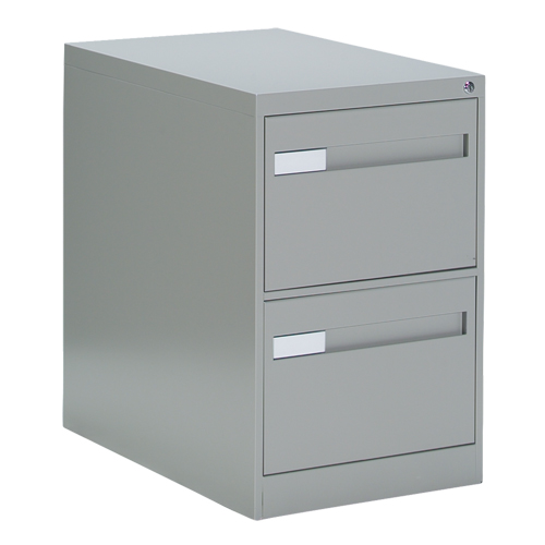 Vertical Filing Cabinet with Recessed Drawer Handles, 2 Drawers, 18.15" W x 26.56" D x 29" H, Grey Quali-T-Solutions