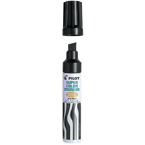 Marqueur permanent rechargeable Super Color, Noir, Pointe Ciseau Quali-T-Solutions