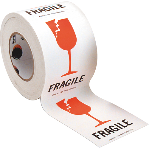 &eacute;tiquettes pour traitement sp&eacute;cial Fragile, 6" lo x 4" la, Rouge/blanc Quali-T-Solutions