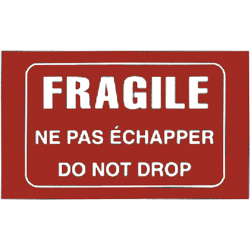"Fragile" Bilingual Special Handling Labels, 5" L x 3" W, White on Red Quali-T-Solutions